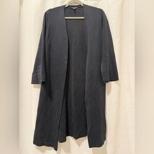 Eileen Fisher long cardigan duster sweater black size M